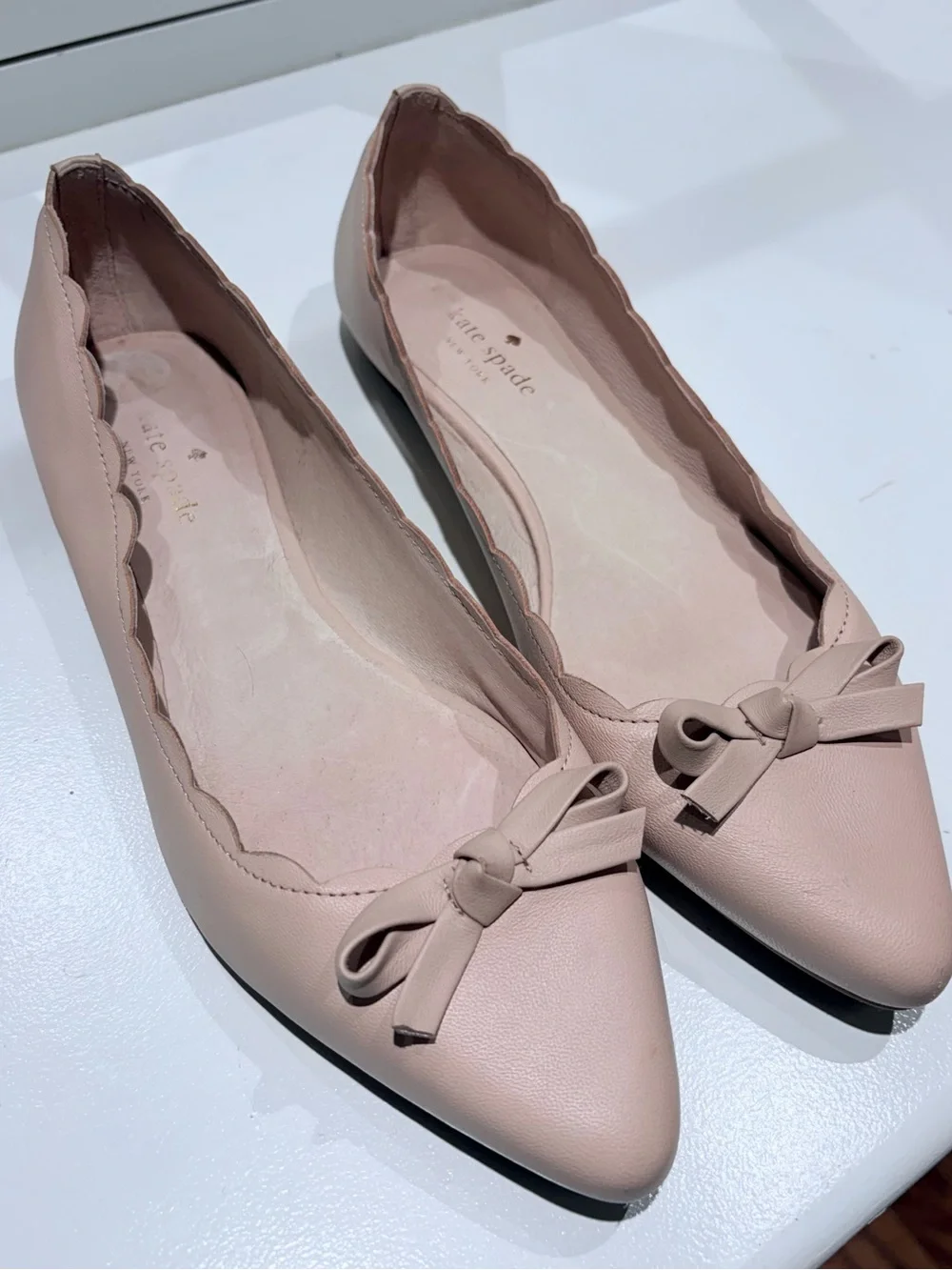 Kate Spade New York Eleni Flex Scalloped Bow Flats - Pale Pink